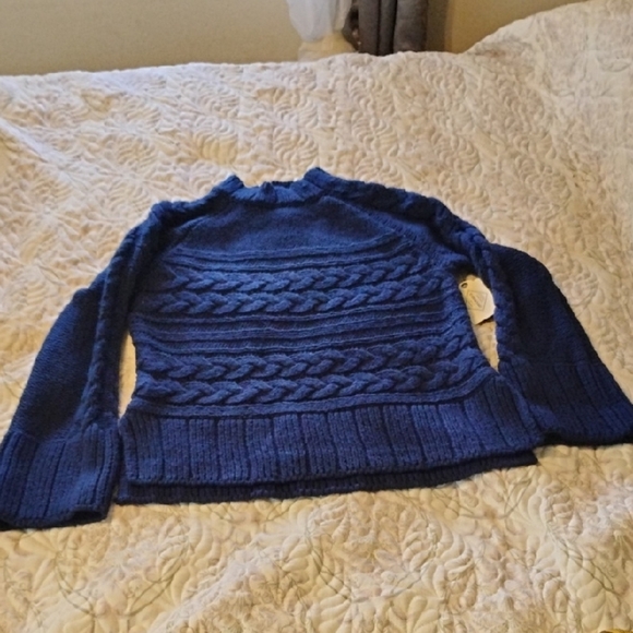 St. John Bay Woman's American Navy Mock Cable Sweater, Size: M, NWT - Picture 1 of 10